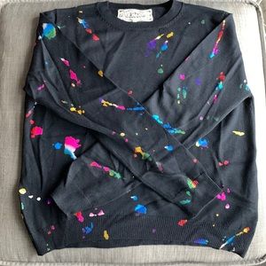 Fun paint splatter fall sweater